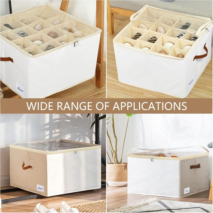 Schuhorganizer Schuhschrank - 24-Zellen Schuhboxen Stapelbar Schuhregal Platzsparend für Schrank - 2