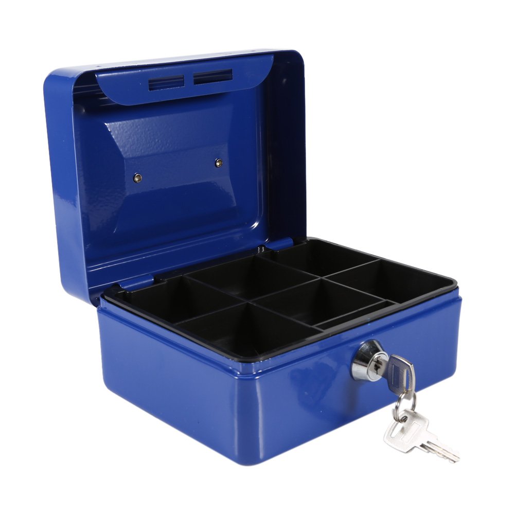 Feuerfeste wasserdichte Box mit Schlüsselschloss, Tragbare Mini Tragbarer Safe Tresor Stahl Petty Ab