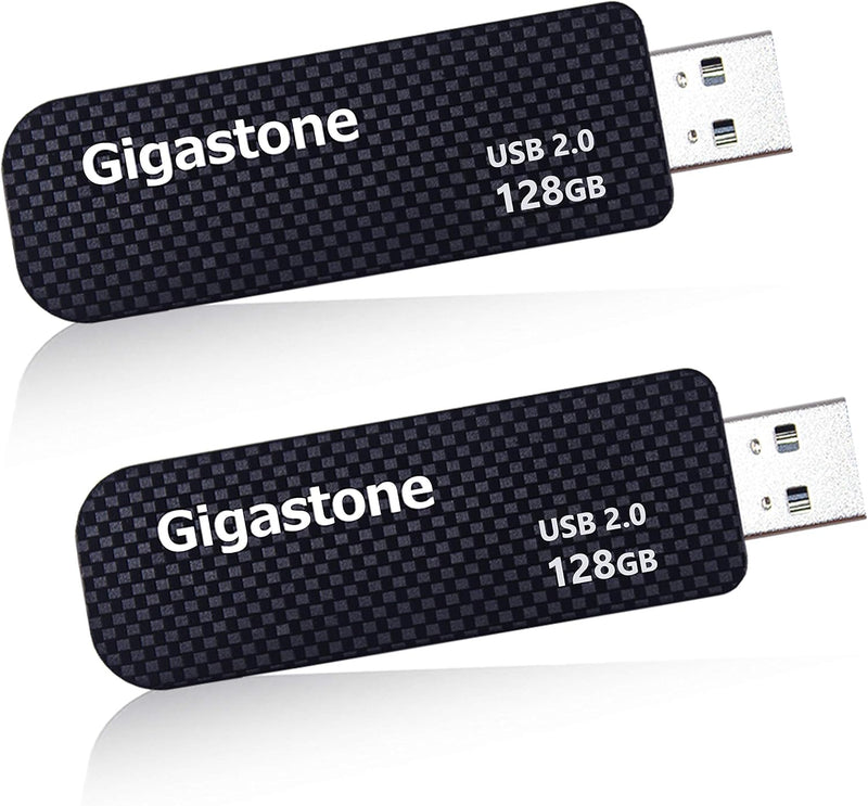 Gigastone V30 USB-Stick 128GB 2 Stück Speicherstick USB 2.0 Für PC/Tablet/TV/Auto (Schwarz) 128 GB 2