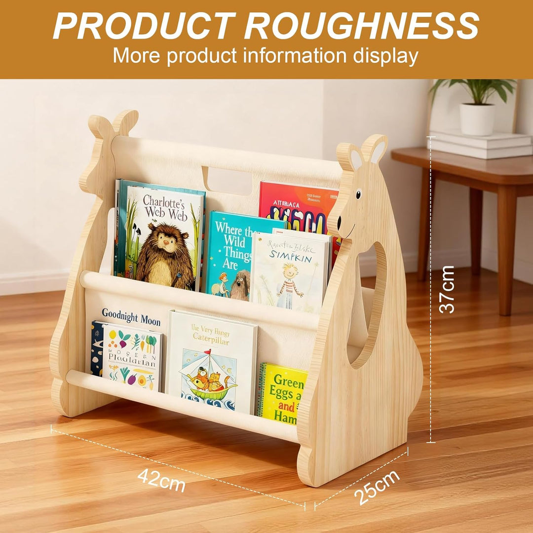 CAIEJSAEN Kinder Bücherregal aus Holz Montessori Regal für Kinderzimmer Möbel Buch-Organizer für Kin