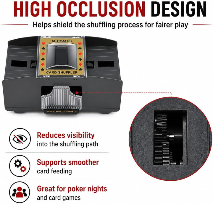 Automatischer Kartenmischer für 1-2 Kartendecks, Kompatibel mit UNO, Poker, Skyjo, Skip BO, Elektris