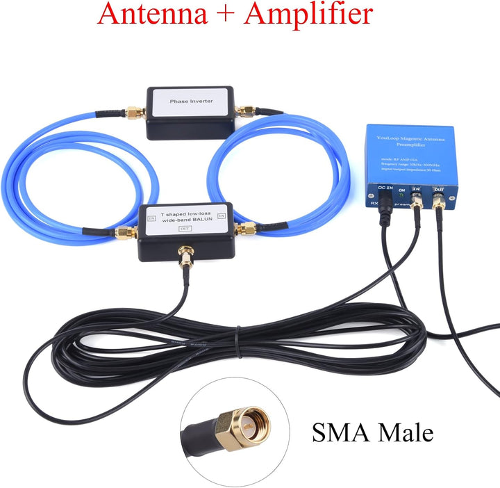 YouLoop 250 mW 10 kHz bis 30 MHz magnetische Antenne für SMA Schnittstelle | Portable Passive Ringan