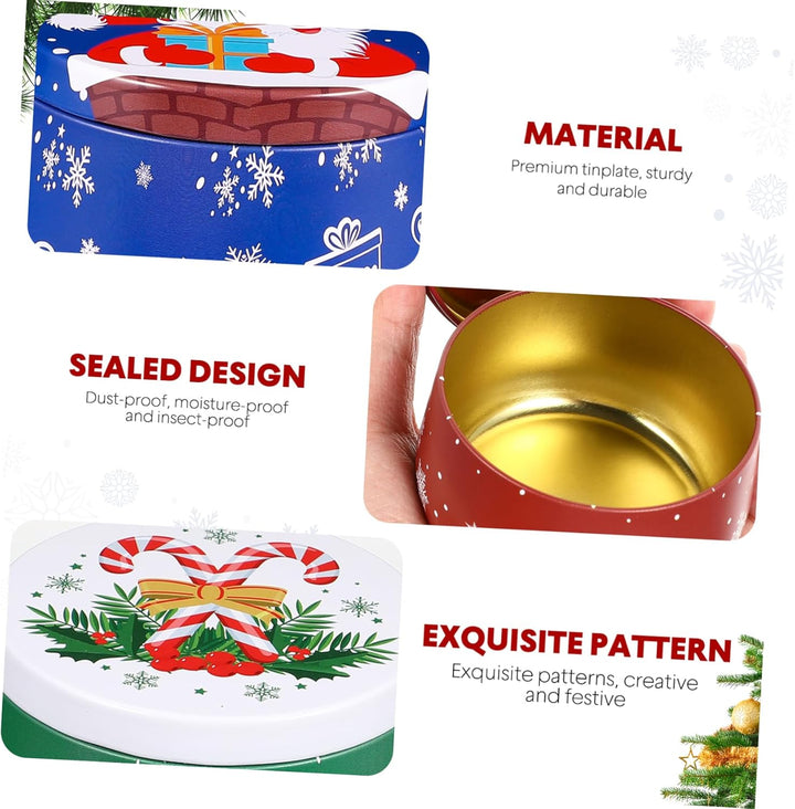 Cabilock 8stück Weihnachten Keksdose Set: Metall Weihnachtsdosen Keksdose Metall Blechdose Mit Decke