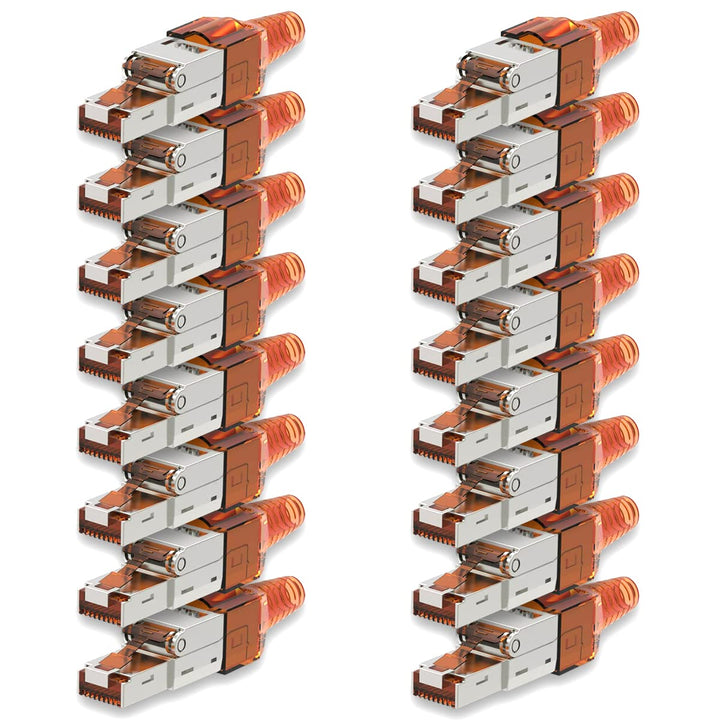 16 Stück Netzwerkstecker Cat 7 werkzeuglos CAT7 CAT7A RJ45 LAN UTP Kabel Stecker ohne Werkzeug werkz