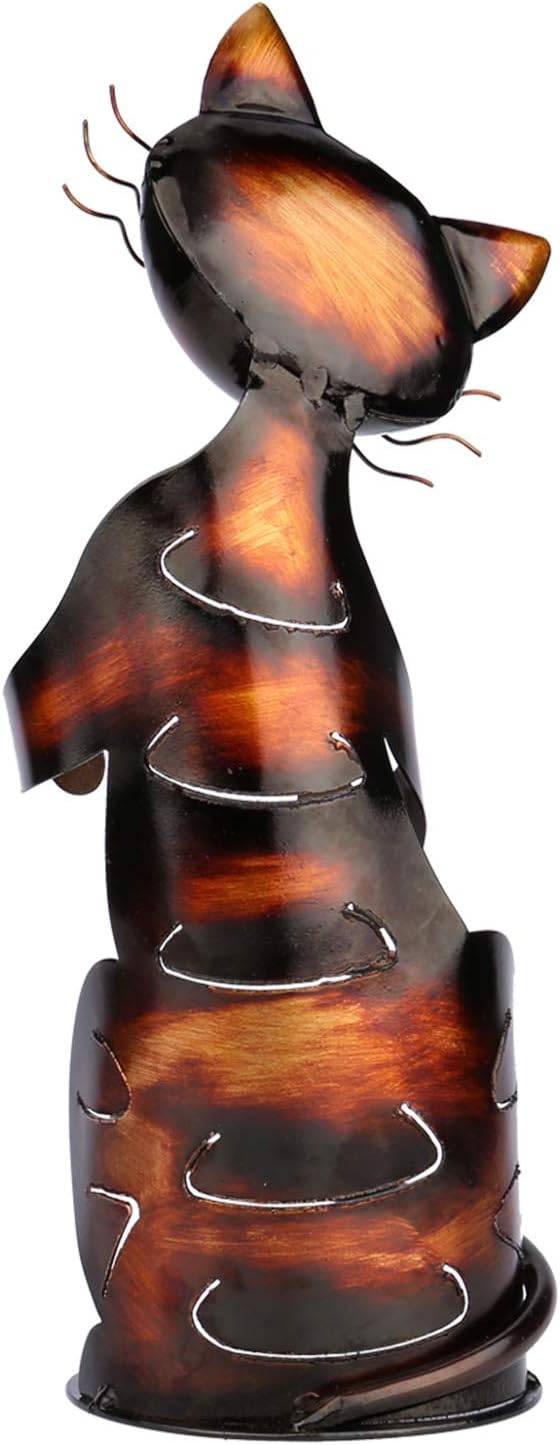 Weinflaschenhalter, Katze formte Weinhalter Weinregal Katzen Deko Metall-Skulptur Praktische Skulptu