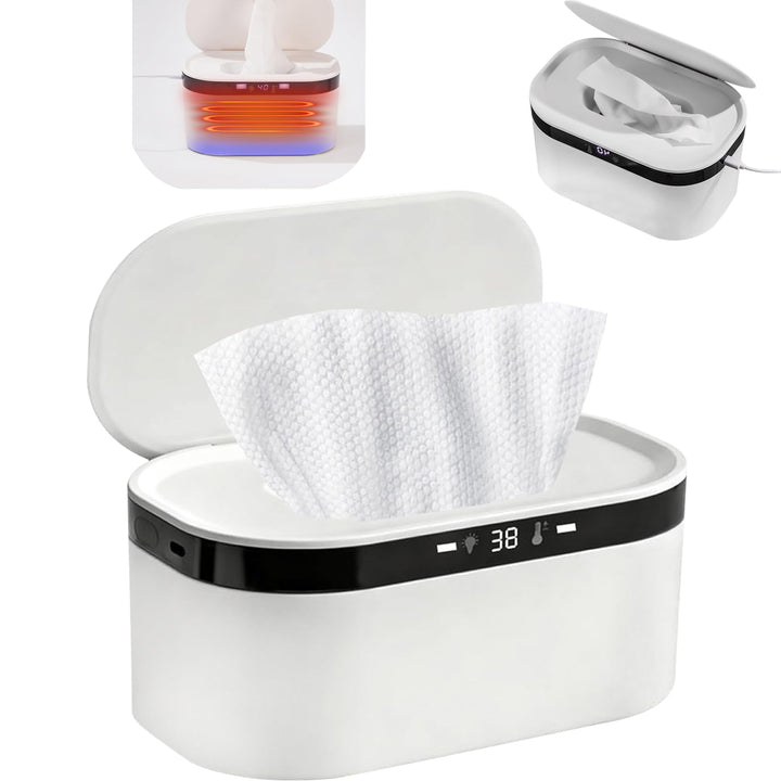 Feuchttuch Wärmer, 3 Heizstufen & Konstanttemperatur 10W USB Wipes Warmer mit LED-Nachtlicht Schnell
