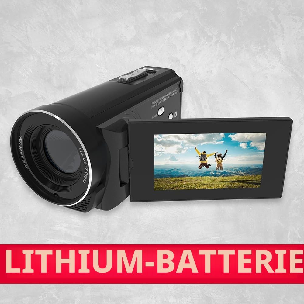 AgfaPhoto Realimove CC4000W - Wasserdichter 4K-Camcorder mit 3-Zoll-Touchscreen, 18-facher Digitalzo