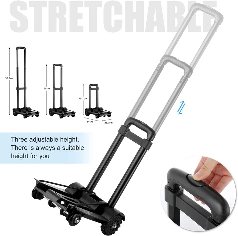 Meisax Mini Faltbare Sackkarre Klappbar Transportwagen 40KG Tragkraft, Leichte Klappbar Transportkar