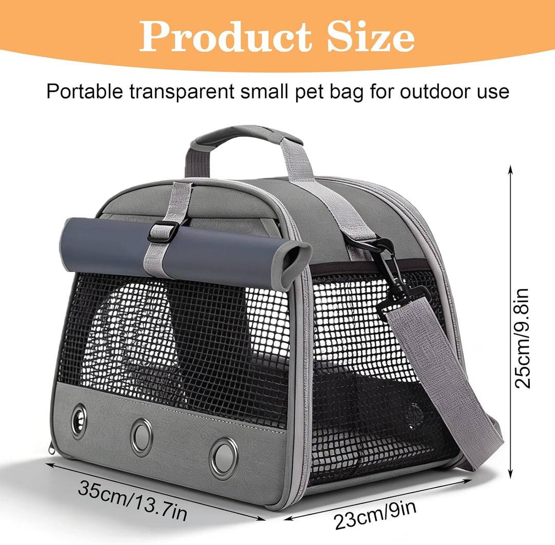 Transportbox Kleintiere, 35×23×25cm Faltbare Atmungsaktiv Transporttasche, Haustier-Tragetasche mit
