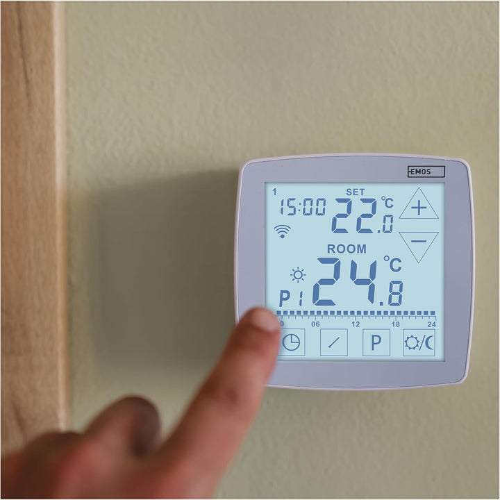 EMOS GoSmart - Smart Home Raumthermostat mit App - WiFi - Open Therm Thermostat mit Fühler für Boden
