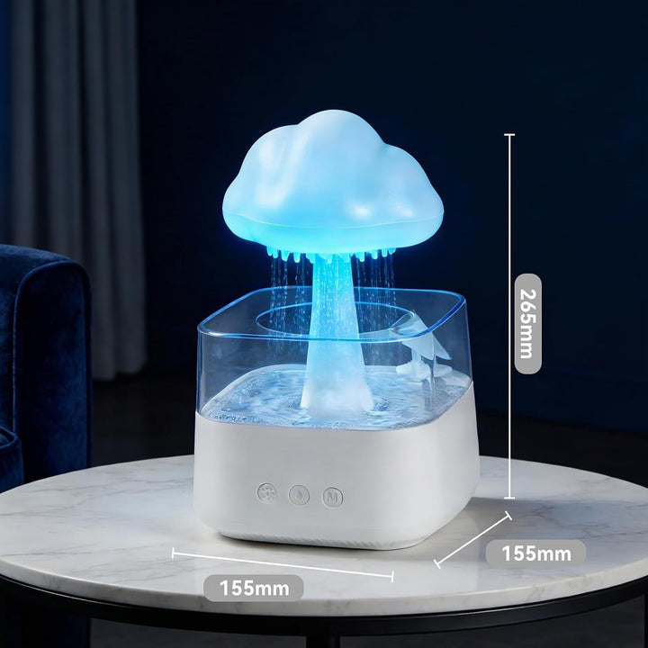 EXTRASTAR 800ML Regenwolken Luftbefeuchter mit Auto-Abschaltung, Regentropfen-Nebel, 7 Farben LED &amp;