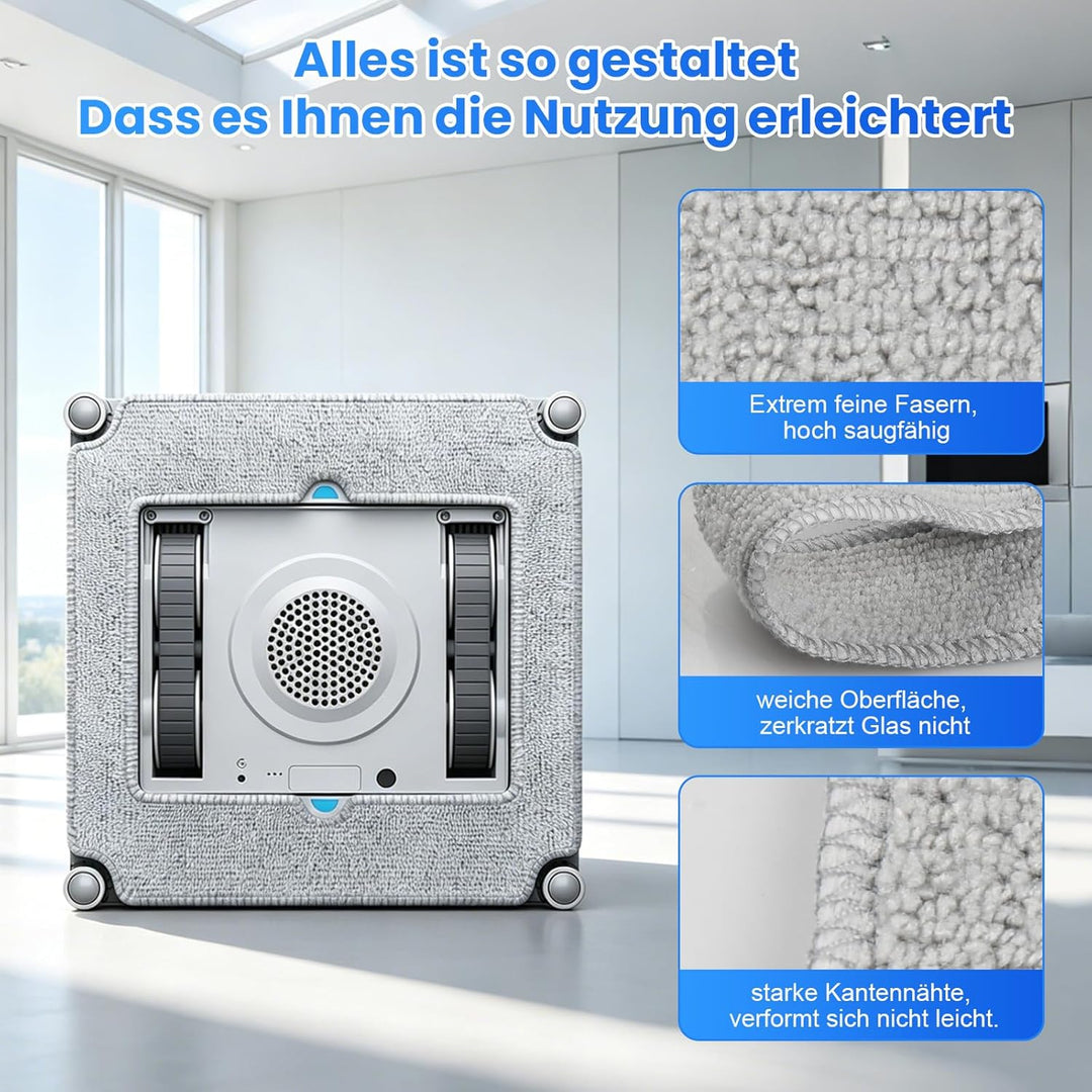 14 Stück Reinigungspad für ECOVACS WINBOT Mini 2 Fensterputzroboter, Waschbare Mikrofaser Wischtüche