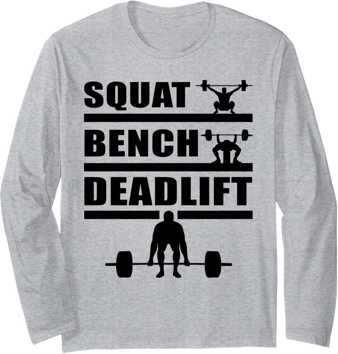 Squad - Bench - Deadlift" Fitness Gym Langarmshirt