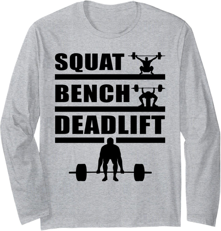 Squad - Bench - Deadlift" Fitness Gym Langarmshirt