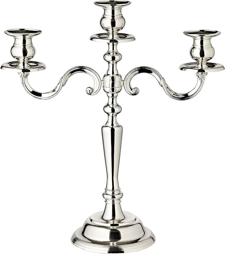 EDZARD Kerzenleuchter Regina (H 36 cm) in Silber 3-flammig - Kerzenhalter, Kerzenständer für den Adv