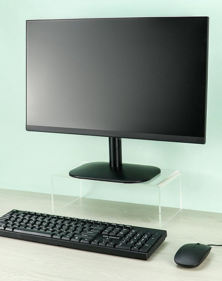 QWORK® Monitorständer, Acryl bildschirmerhöhung, Acrylregale, 30 x 15 x 10 cm, für PC Computer Monit