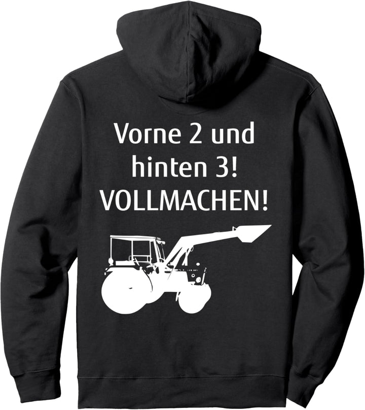 Druck auf Rücken Vorne 2 hinten 3 Vollmachen Bauer Hermann Pullover Hoodie