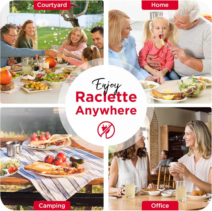 ipow 2er Set Mini Raclette Grill, Racletteofen Set antihaftbeschicht Kerzenraclette für Teelichter,