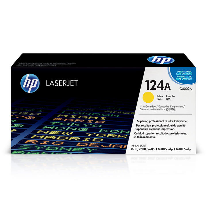 HP 124A (Q6002A) Gelb Original Toner für HP Color Laserjet 2600, 2605, 1600, CM1016, CM1017 Standard