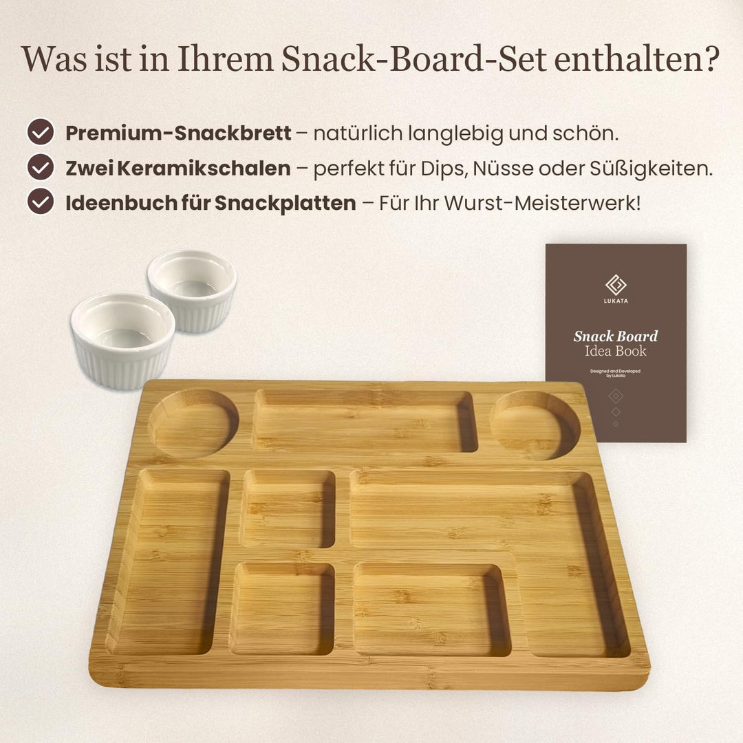 Lukata Snackbrett – Kleines Wurstbrett für Snacks, Käse und Vorspeisen – langlebige Servierplatte au