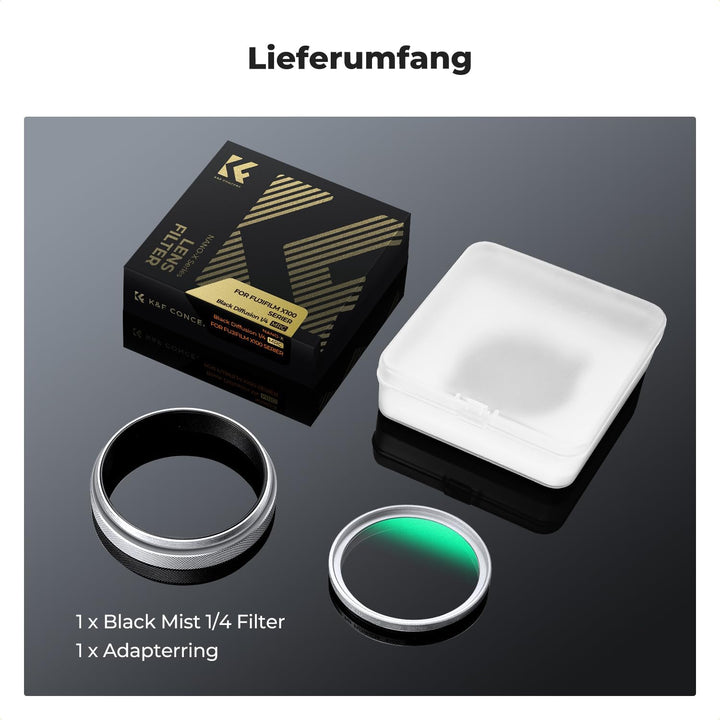 K&amp;F Concept Black-Mist 1/4 Filter für Fujifilm Kamera X100-Serie,Black Promist 1/4 Filter Kompatibel