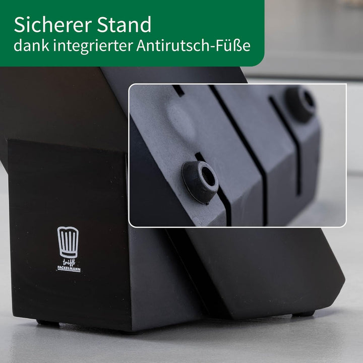 Chefkoch trifft Fackelmann Premium Messerblock aus FSC-zertifiziertem Holz – 6-teilig, mit Antirutsc