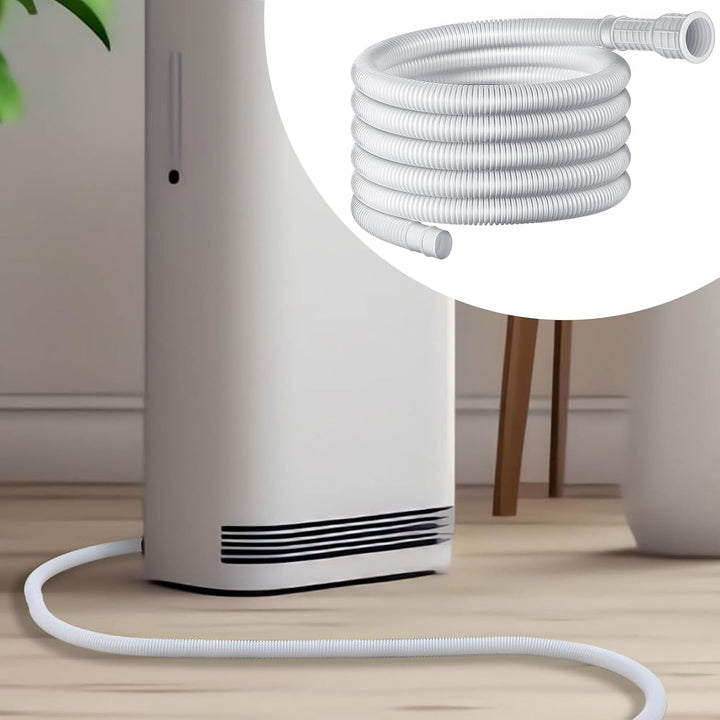 Flexibler Ablaufschlauch für Klimaanlage und Luftentfeuchter – 4 m mit Adapterklemme aus Gummi, zusc