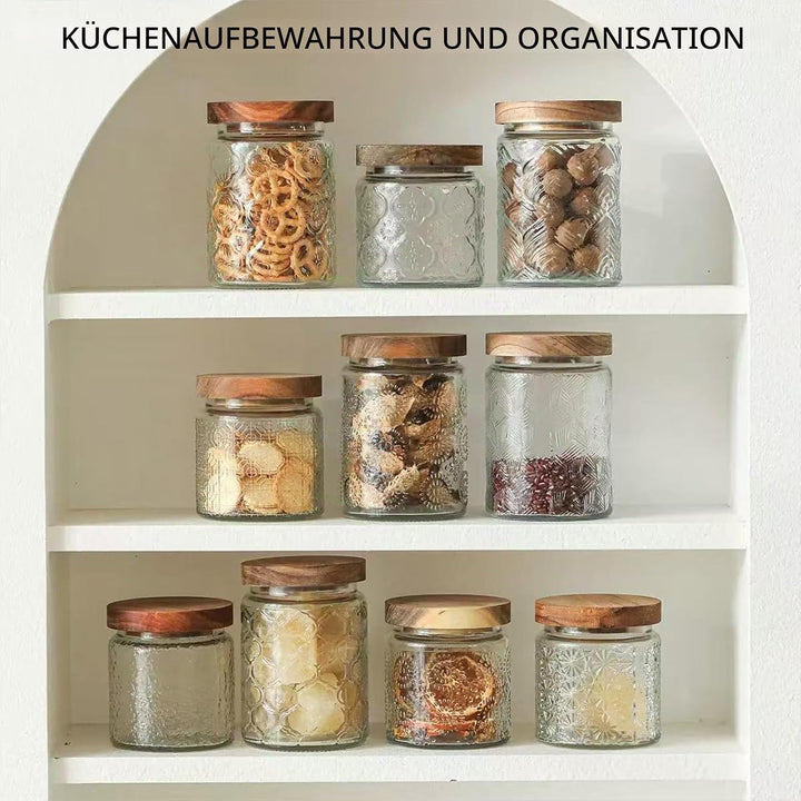 700ML Vintage Glasbehälter mit Deckel, 2er Set Vorratsdosen mit Deckel Luftdicht Glas Aufbewahrungsd