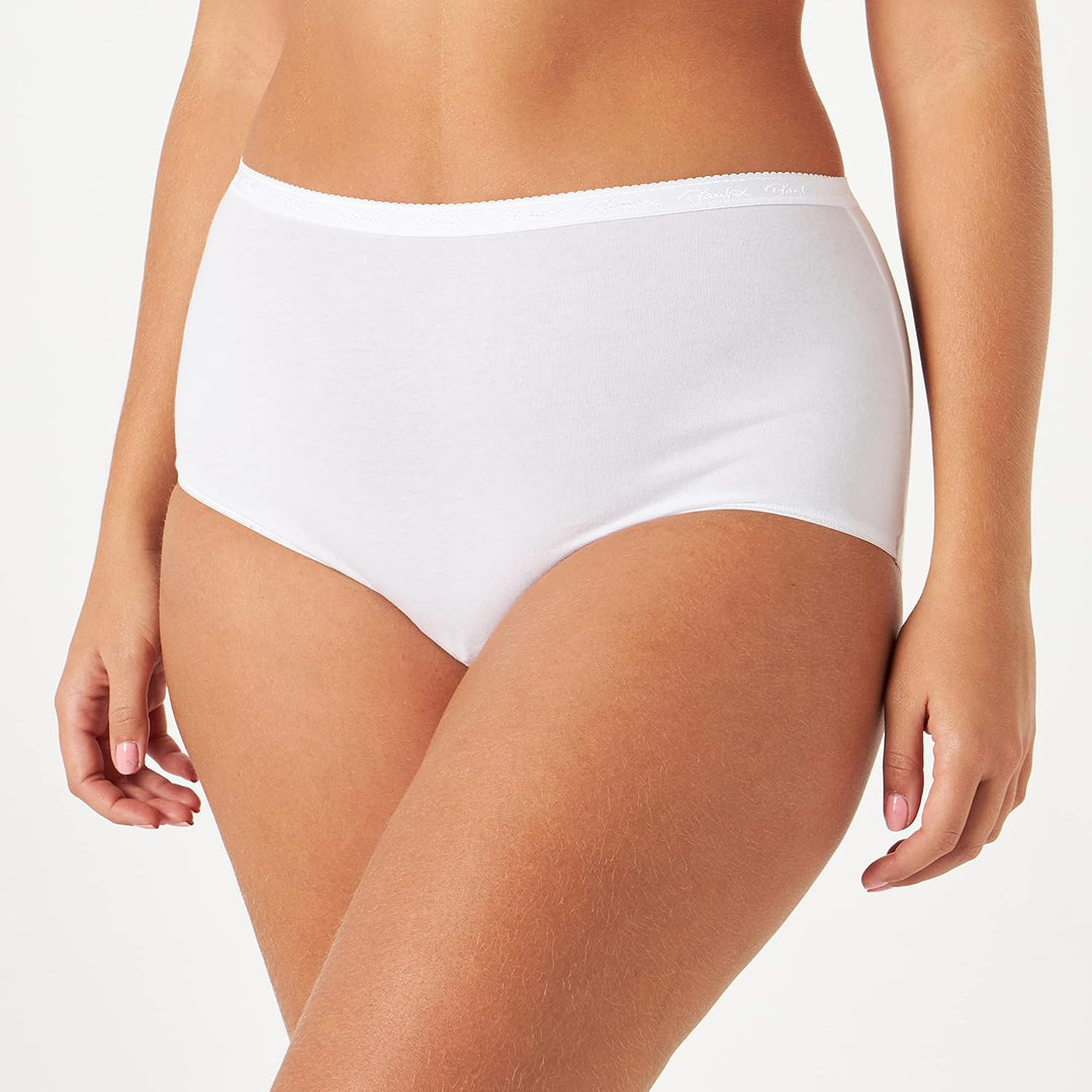 Playtex Bequeme Damen-Maxi-Höschen aus Bio-Baumwolle x4, Weiss, 48