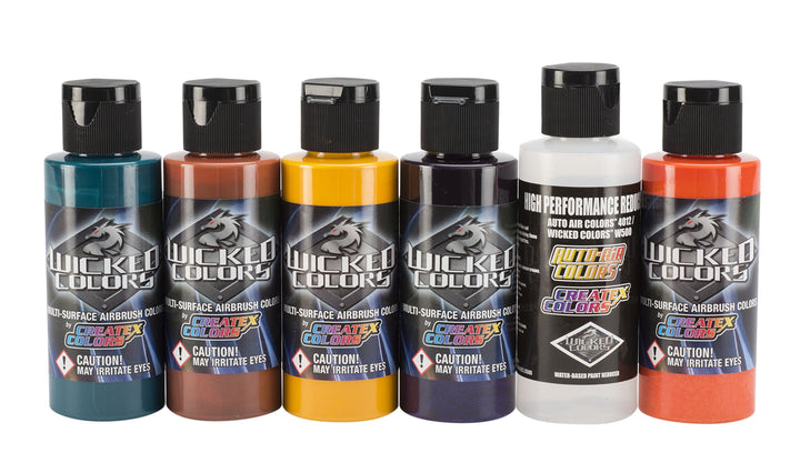 Wicked Colors W104-00 Wicked Secondary Set Airbrush Wicked Colors Secondary Set, Wicked Colors Secon