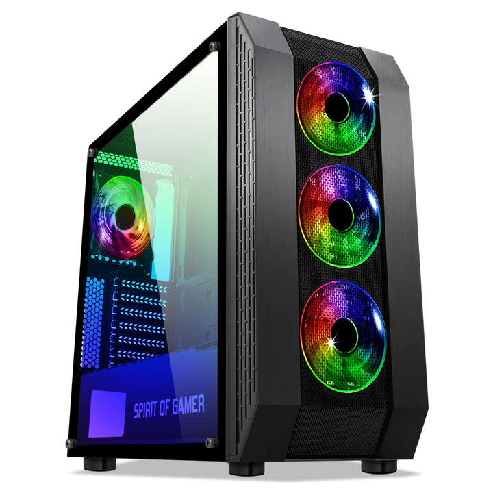 SPIRIT OF GAMER - Rogue VI - PC Gamer ATX/Matx/ITX Gehäuse - Frontplatte Und Gehärtete Glaswand - 4