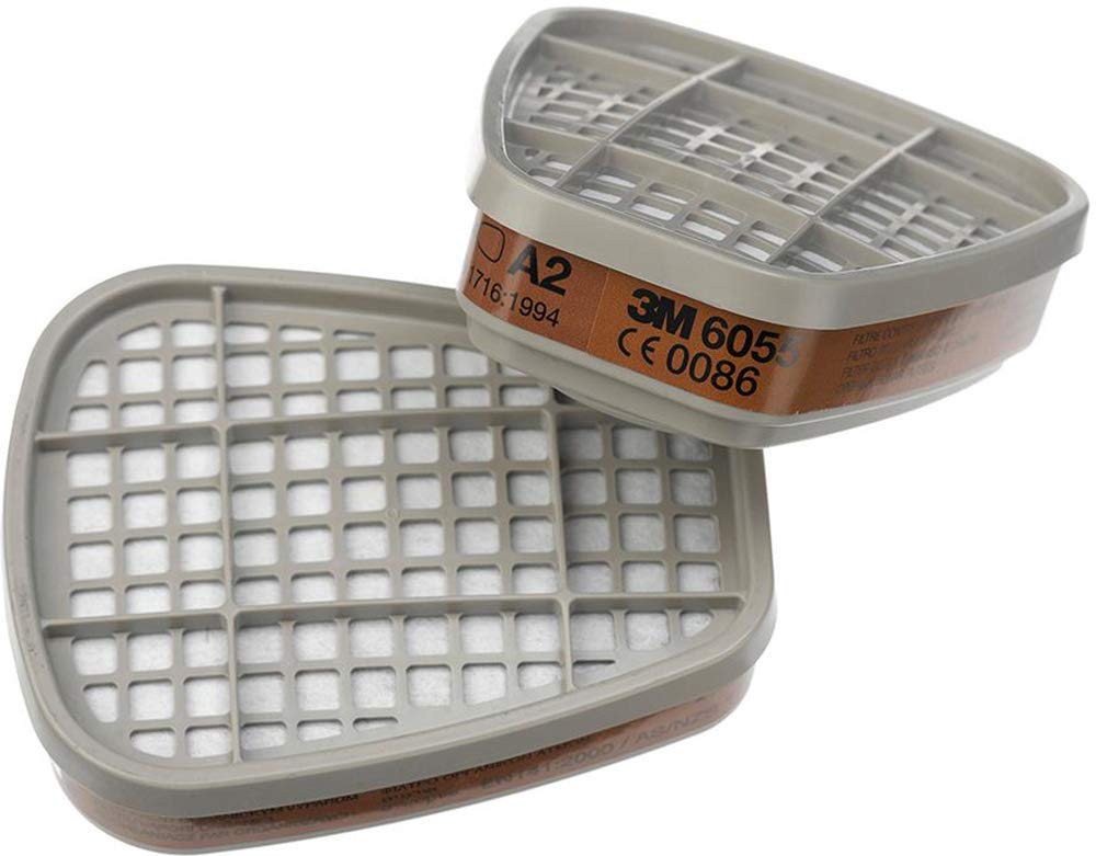3M Partikel-Einlegefilter 5935, 10 Paar & 70071617933 Gas- und Kombi A2 Partikelfilter, 8 Stück Bund