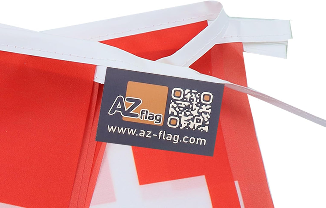 AZ FLAG FAHNENKETTE Schweiz 12 Meter mit 20 flaggen 45x30cm- HELVETISCHE Girlande Flaggenkette 30 x