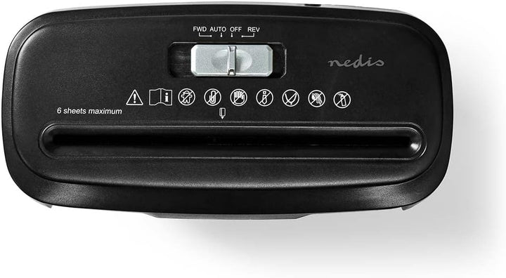 Aktenvernichter - 6X A4-Seiten - 10 l - Sicherheitsnorm: DIN 2-190 W - Schwarz