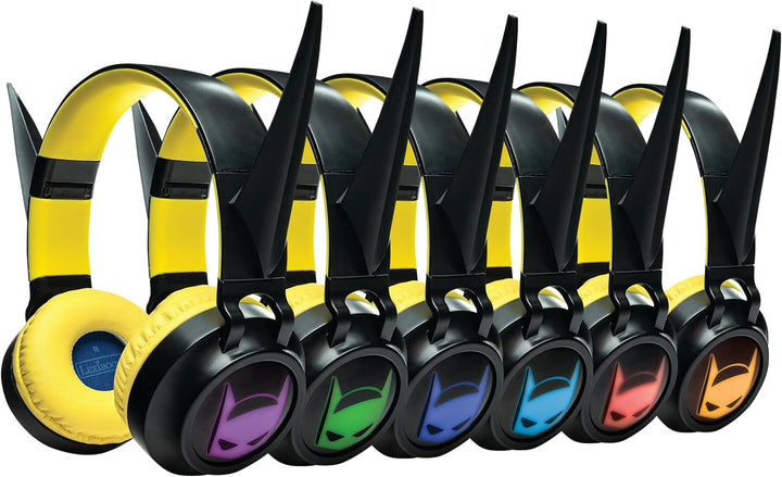 Lexibook, Batman, Faltbarer leuchtender Bluetooth®- und Kabelkopfhörer mit 3D-Design aus dem Batman-