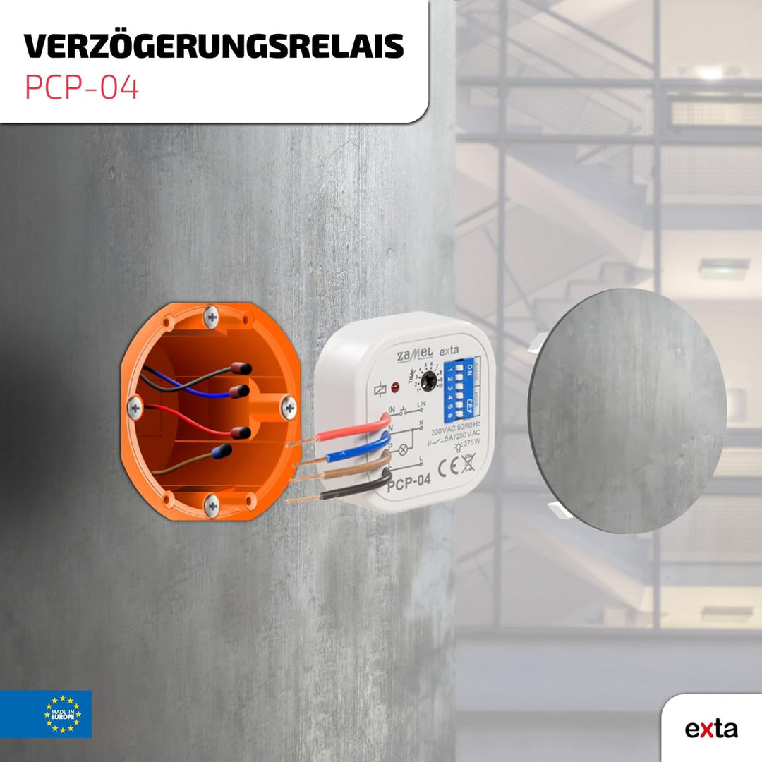 Zamel PCP-04 Zeitrelais Multifunktionsrelais für Unterputz Dosen Zeitschalter 8 Verschiedene Funktio