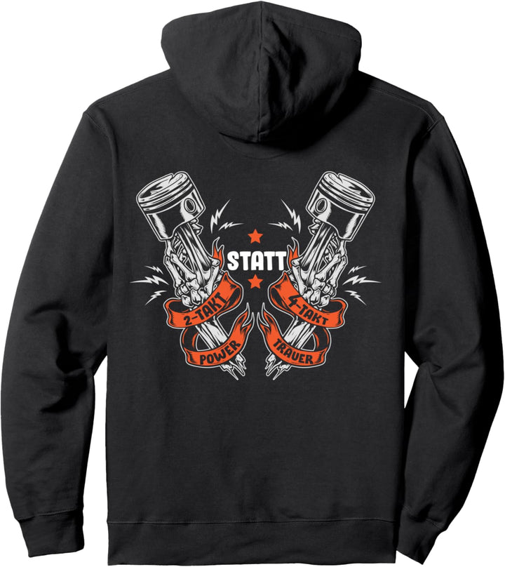 2 Takt Power statt 4 Takt Trauer, S51, Moped & Mofa Pullover Hoodie