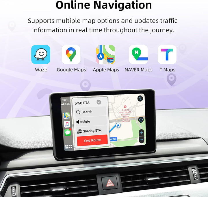 EZoneTronics Wireless CarPlay & Android Auto Retrofit Kit Decoder für Audi A4/A5/A6/A7/Q2L/Q5L/Q7 20