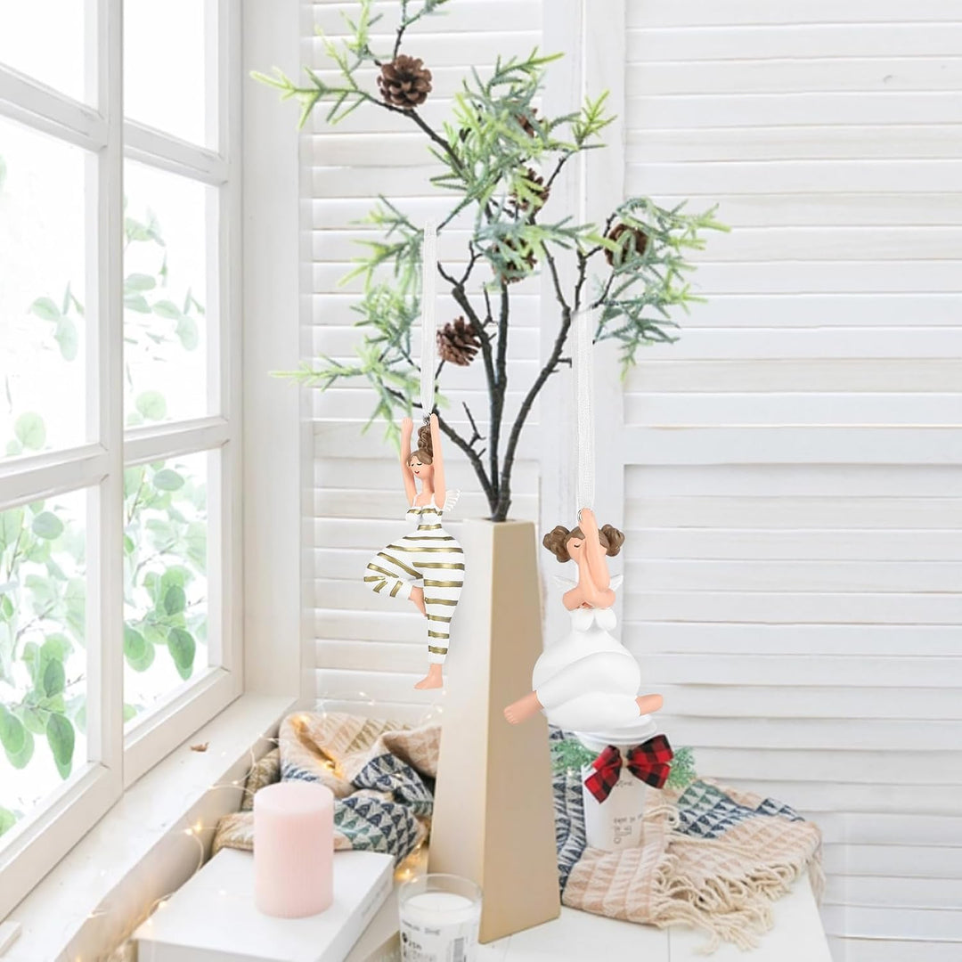 Yoga Engel Anhänger, süsse Geschenkidee, Christbaumschmuck, Fensterdekoration, kleine Dekofigur zum