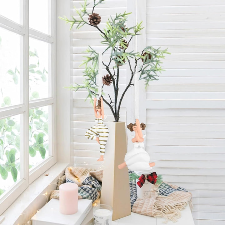 Yoga Engel Anhänger, süsse Geschenkidee, Christbaumschmuck, Fensterdekoration, kleine Dekofigur zum