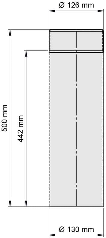 Ø 130 mm - Ofenrohr 50 cm Schwarz