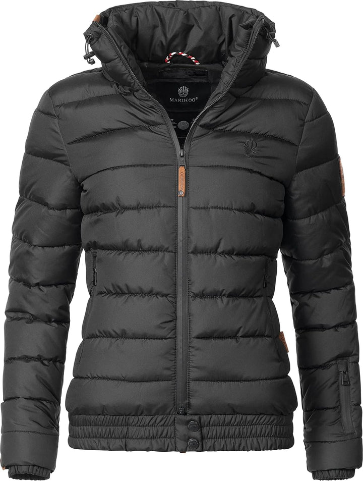 MARIKOO Damen Winter Steppjacke Poison XS-XL S Schwarz, S Schwarz