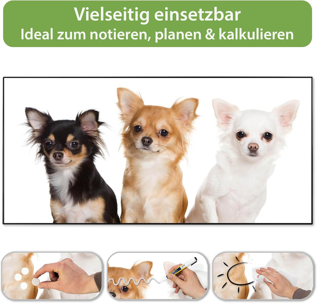 banjado Magnettafel schwarz 78 x 37cm / Magnetwand Metall/Magnetpinnwand als Memoboard/Pinnwand Magn