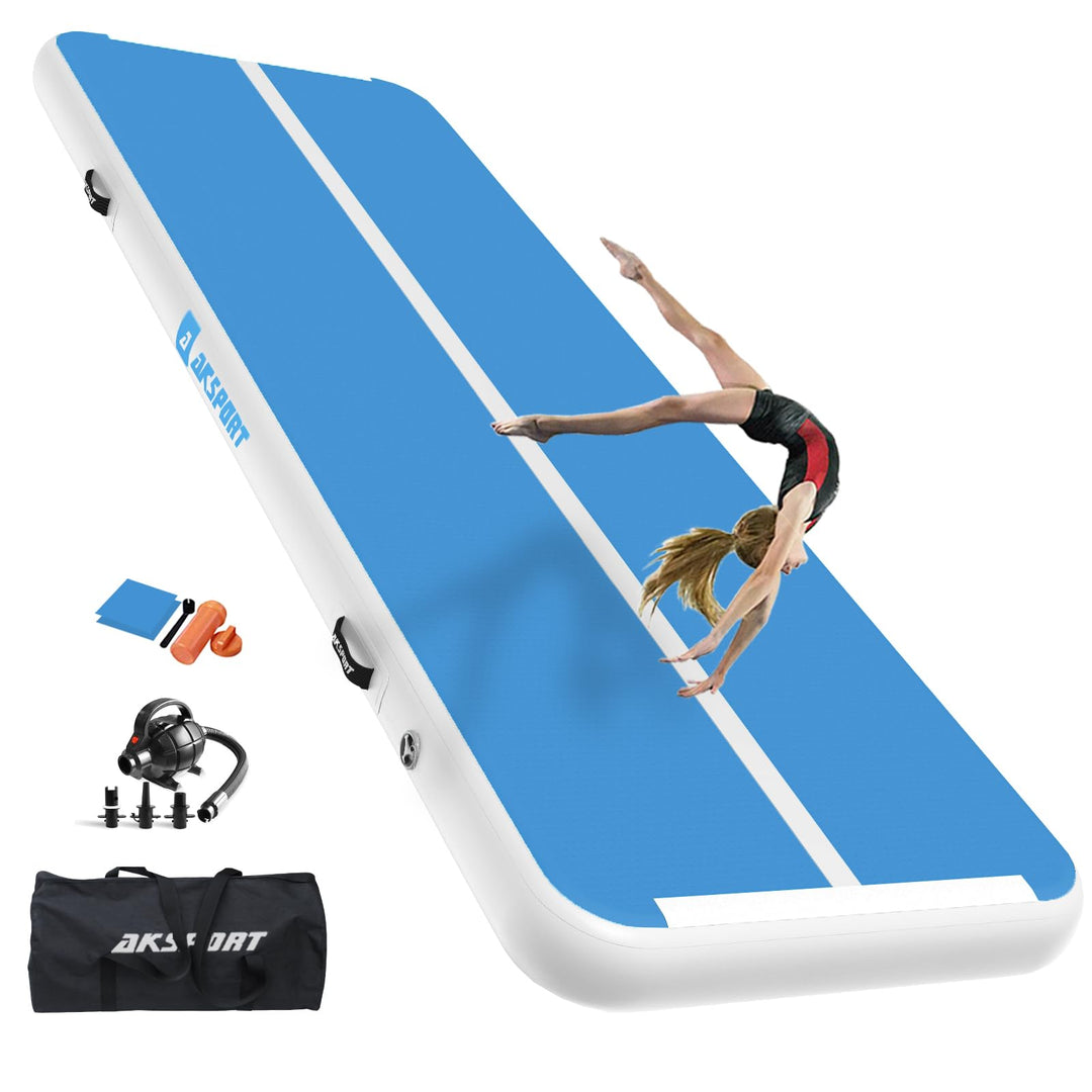 AKSPORT Air Matte Track Tumbling Matte,3/4/5/6m Aufblasbar Gymnastikmatte Turnmatte Tumbling Matten
