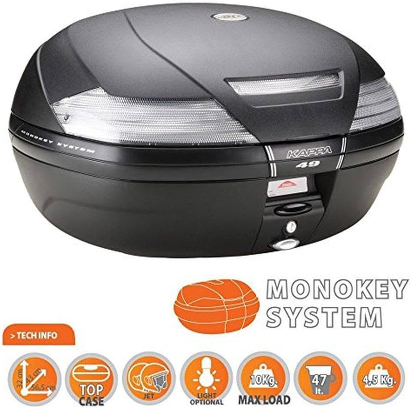Kappa K49NT Topcase, Schwarz, Grösse 47 L