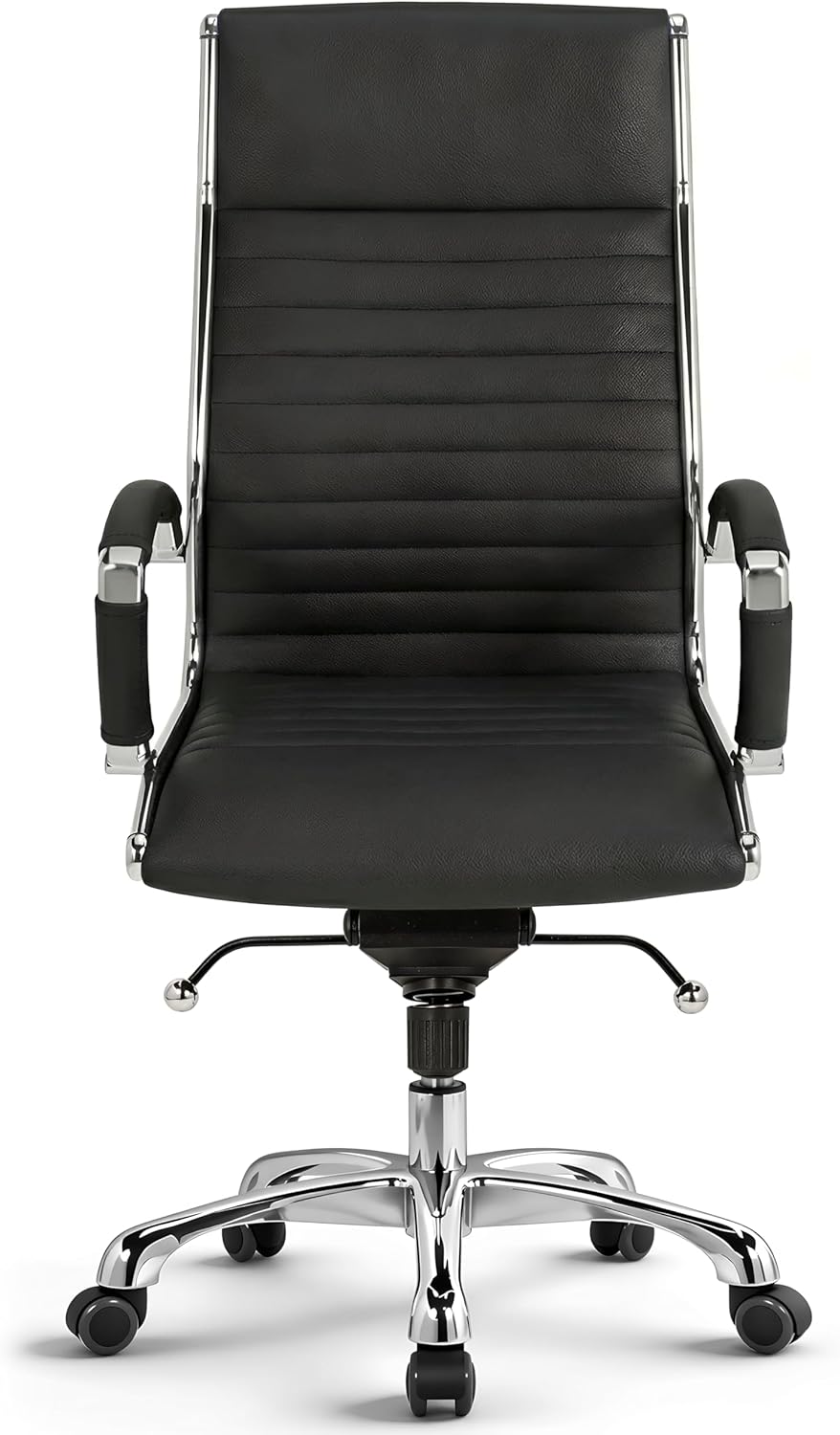 VERSEE Premium Echt-Leder Chefsessel Montreal in Schwarz - Ergonomischer Bürostuhl für Büro und Home