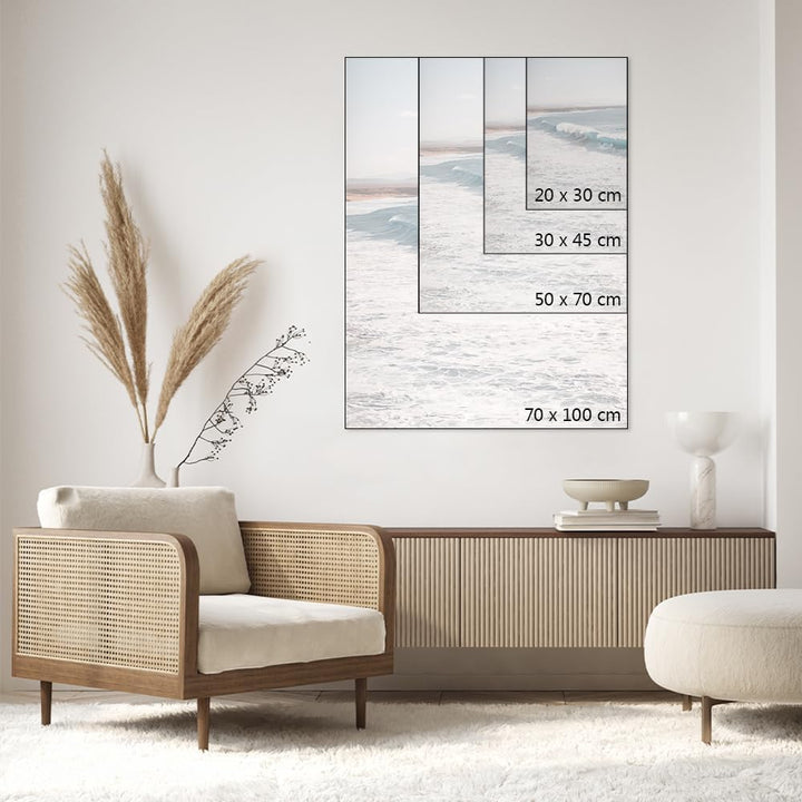 Bildershop-24 Bilderrahmen Milano Aluminium Alubilderrahmen 33 x 95 cm Weiss Fotorahmen, Wechselrahm