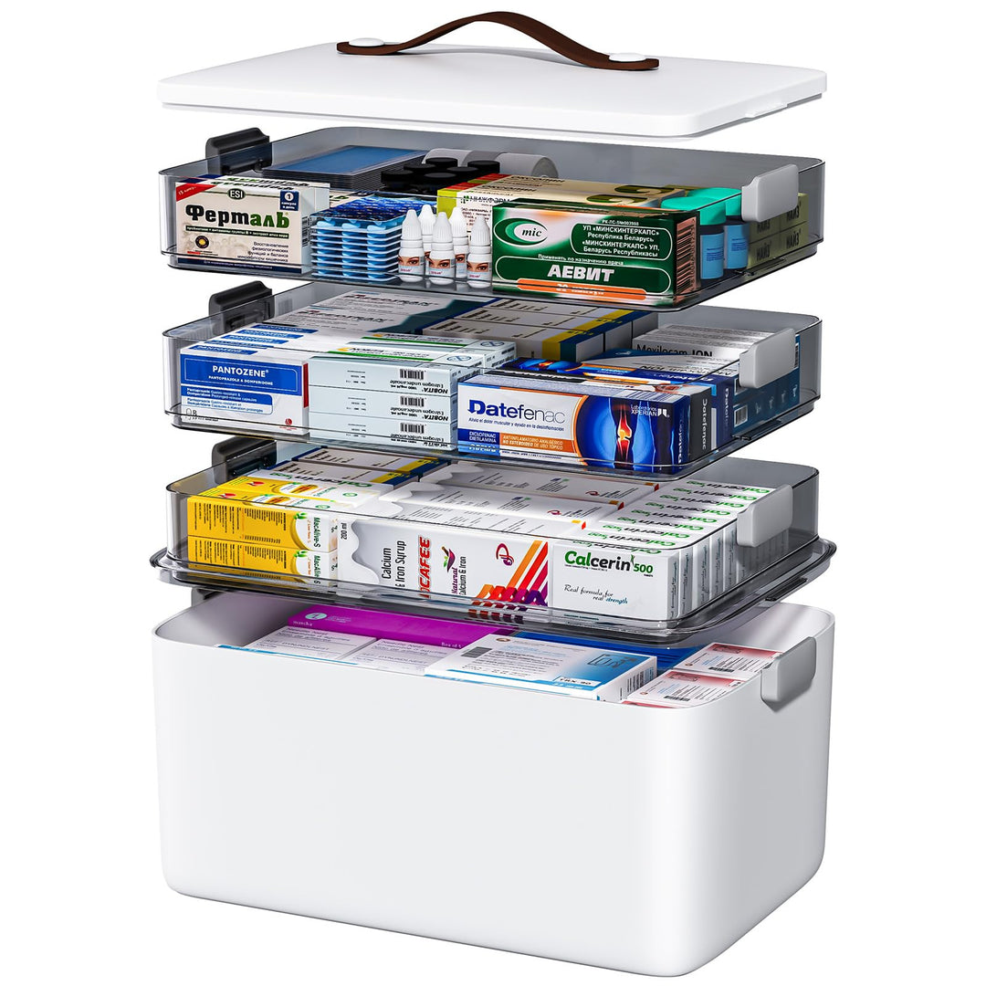 MOPUP vierlagige Medikamentenaufbewahrungsbox, 37x23x32 cm, mit Tragegriff, multifunktionaler Medika