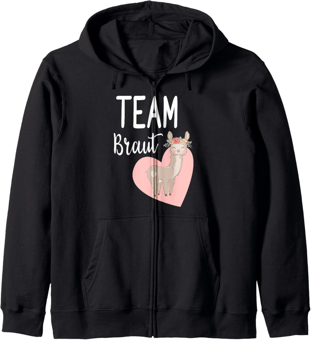 Damen Team Braut Bride Lama Alpaka Alpaca JGA Verlobung Kapuzenjacke