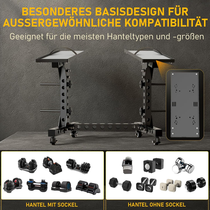 Verstellbares Hantel- und Gewichtsständer, trägt bis zu 200kg, platzsparendes Design für die Organis